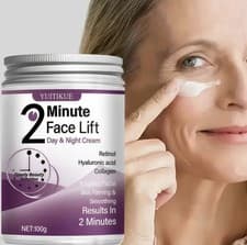 Image of 2 Minute Face Lift Day & Night Cream Retinol Hyaluronic Acid Collagen 100g New