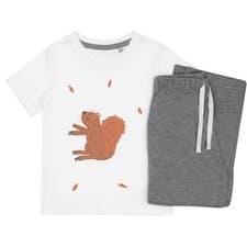 Image of 'Squirrel On A Blustery Day' Kids Nightwear / Pyjama Set (KP054098)
