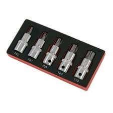 Image of 5pc Torx Bit Socket Set 1/2" Drive Star Bit T45 T50 T55 T60 T70 Neilsen CT3628