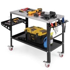 Image of Welding Table 580KG Welding Workbench on Wheels w/ Tool Rack 180KG Max Load