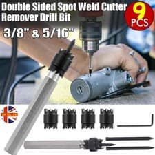 Image of WELD CUTTER SET 9X SPOT TOOLS HSS 3/8" & 5/16" Spot Weld Removal Drill Bit Set