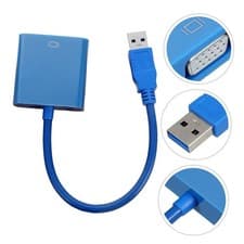 Image of USB 3.0 to VGA Graphic Card Multi-Display Monitor Cable Adapter WIN8/10 1080P UK