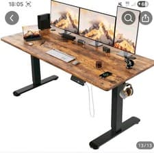 Image of standing desk ergonomic electric height adjust 160x80cm DESCRIPTION NEW OPENED