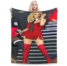Image of Kylie Minogue Themed Plush Blanket Soft Flannel All-Season Cozy Throw 150x130cm