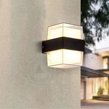 Image of LED Wall Light Black White Aluminum Body Acrylic Shade 11x13cm IP54 Warm 12W CE