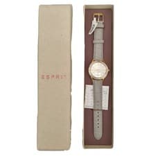 Image of Esprit Ladies Jewel Watch 107422 ES107422006 Boxed Silver and Grey Leather Strap