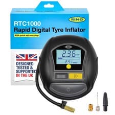 Image of RING TYREINFLATE 1000 Rapid Digital Tyre Inflator Air Compressor With Three A...