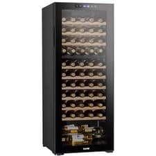 Image of Wine Cooler 55 Bottle Dual Zone Fridge, Touch Screen, LED - Black