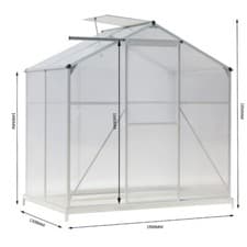 Image of 4x6/6x6/8x6/10x6FT Walk-In Greenhouse Aluminium Frame / Polycarb Panel Planting