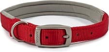 Image of Ancol Viva Padded Soft Touch Weather Proof buckle collar in red, fits neck 34-4