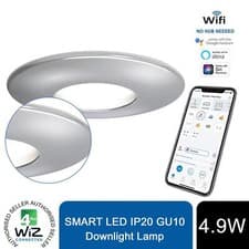 Image of 4lite WiZ WiFi & Bluetooth SMART LED CHROME(IP20) with Tuneable White GU10 Lamp