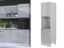 Image of Tall Oven Housing Unit Kitchen Single 600mm Cabinet Carcass Grey High Gloss Star