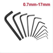 Image of 0.7mm-17mm Metric Long Arm Allen Key Black Hex Wrench Screwdriver Hexagonal Keys