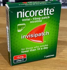 Image of Nicorette Invisipatch Step 2 15mg Patch Nicotine Stop Smoking Aid (7 Patches)