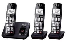 Image of Panasonic KX-TGE823EB Digital Cordless Phone, Answering Machine Call Block Black