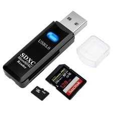 Image of USB3.0 SD/TF Card Reader, USB 3.0 5Gbps High-Speed Dual Slot OTG Memory Card UK
