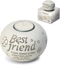 Image of Said with Sentiment Tealight Holder 7301 Best Friend