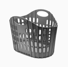 Image of Addis Flat Easy Store Laundry Basket Hamper, Dark Grey, 38 Litre