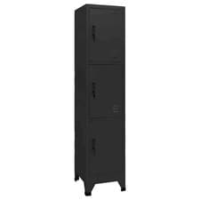 Image of Locker Cabinet Black 38x45x180 cm Steel