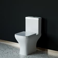 Image of Bathroom Square Close Coupled Toilet Soft Close Seat Cistern Modern WC Pan