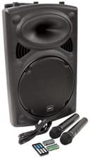 Image of QTX QR12PABT 12" 100W Portable Bluetooth PA Speaker & Two Wireless Microphones
