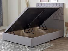 Image of Chesterfield Soft Velvet Lift Up Divan Storage Ottoman Base Headboard Mattress