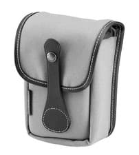 Image of Billingham Avea 5 Compact End Pouch Pocket - Burgundy Canvas / Chocolate Leather