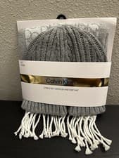 Image of Calvin Klein 2 Piece Set,Muffler And Knit Hat Perfect For Fall, winter WomenGift