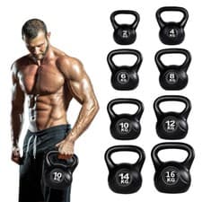 Image of Vinyl Kettlebell Strength Weight Fitness Home Gym Workouts Kettlebells 6-16kg