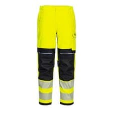Image of Portwest FR409 PW3 Women's FR Hi-Vis Work Trousers (Yellow/Black) - S8/26" WAIST