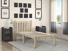 Image of Single 3ft HEAVY DUTY Solid Pine Bed Frame - Can be used by adults (EB31)