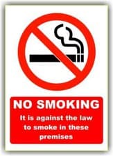 Image of NO SMOKING Against the law to smoke on these premises - Signs or Stickers