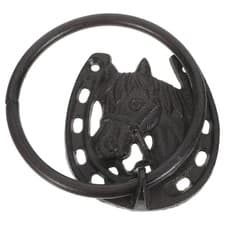 Image of Cast Iron Towel Ring Rustic Bathroom Holder Hanger Farmhouse Metal Horseshoe