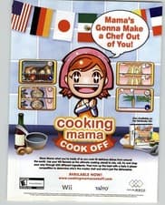 Image of Cooking Mama: Cook Off Nintendo Wii Video Game Art 2007 Vintage Print Ad/Poster