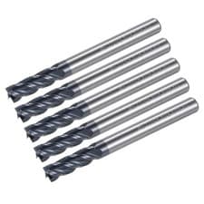 Image of 5pcs End Mill 1/4" x 3/4" 4 Flutes Tungsten Steel Straight Shank CNC Milling Bit