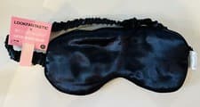 Image of LookFantastic x Brushworks Satin Sleep Mask in Navy Blue BNWT Eye Silk