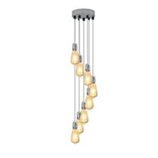 Image of E27 Cluster Pendant Light Chrome Multi Bulb Industrial Modern Ceiling Light