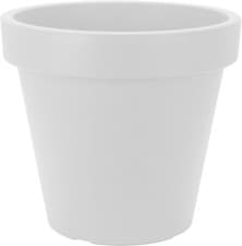 Image of White Large Plant Pot Round Outdoor Garden Flower Tree Plastic Planter 50cm 60cm