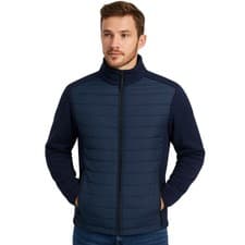 Image of Regatta Arkley Mens Quilted Hybrid Softshell Jacket  Navy Blue - Small 