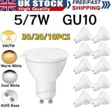 Image of 30x LED GU10 Light Bulbs 5W 7W Warm Cool White Spotlight 120° Eneygy Saving 230V