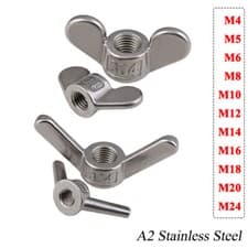 Image of Wing Nuts M4 M5 M6 M8 M10 M12 M14 M16 M18 M20 M24 Metric A2 304 Stainless Steel