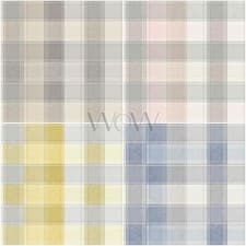 Image of ARTHOUSE COUNTRY CHECK WALLPAPER TARTAN FABRIC EFFECT STRIPES PASTEL COLOURS