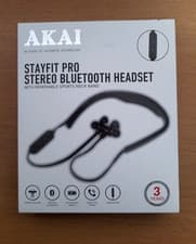 Image of AKAI Stayfit Pro Stereo Bluetooth Headset. A58079 Black. New & Boxed