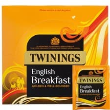 Image of Twinings English Breakfast Black Tea Bags Individually Enveloped Tagged Sachet