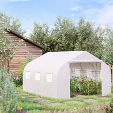 Image of Walk-In Polytunnel Greenhouse Garden Growhouse w/ Roll Up Door 4.5 x 3 x 2 m