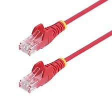 Image of StarTech 3m Red Slim CAT6 Ethernet Cable Snagless 100W PoE UTP LSZH 28AWG Pur...