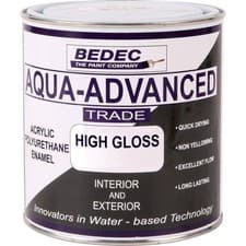 Image of Bedec Aqua Advanced Paint Gloss - Brilliant White or Black - All Sizes