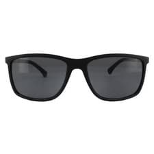 Image of Emporio Armani Sunglasses 4058 5063/81 Black Rubber Grey Polarized