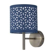 Image of Modern Antique Brass Wall Light Lamp Fitting Cut Out Shade Home Lighting