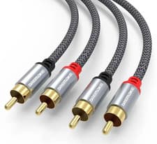 Image of RCA Cable 2 RCA to 2RCA Stereo Audio Cord Gold Plated Premium Sound Quality Plug
